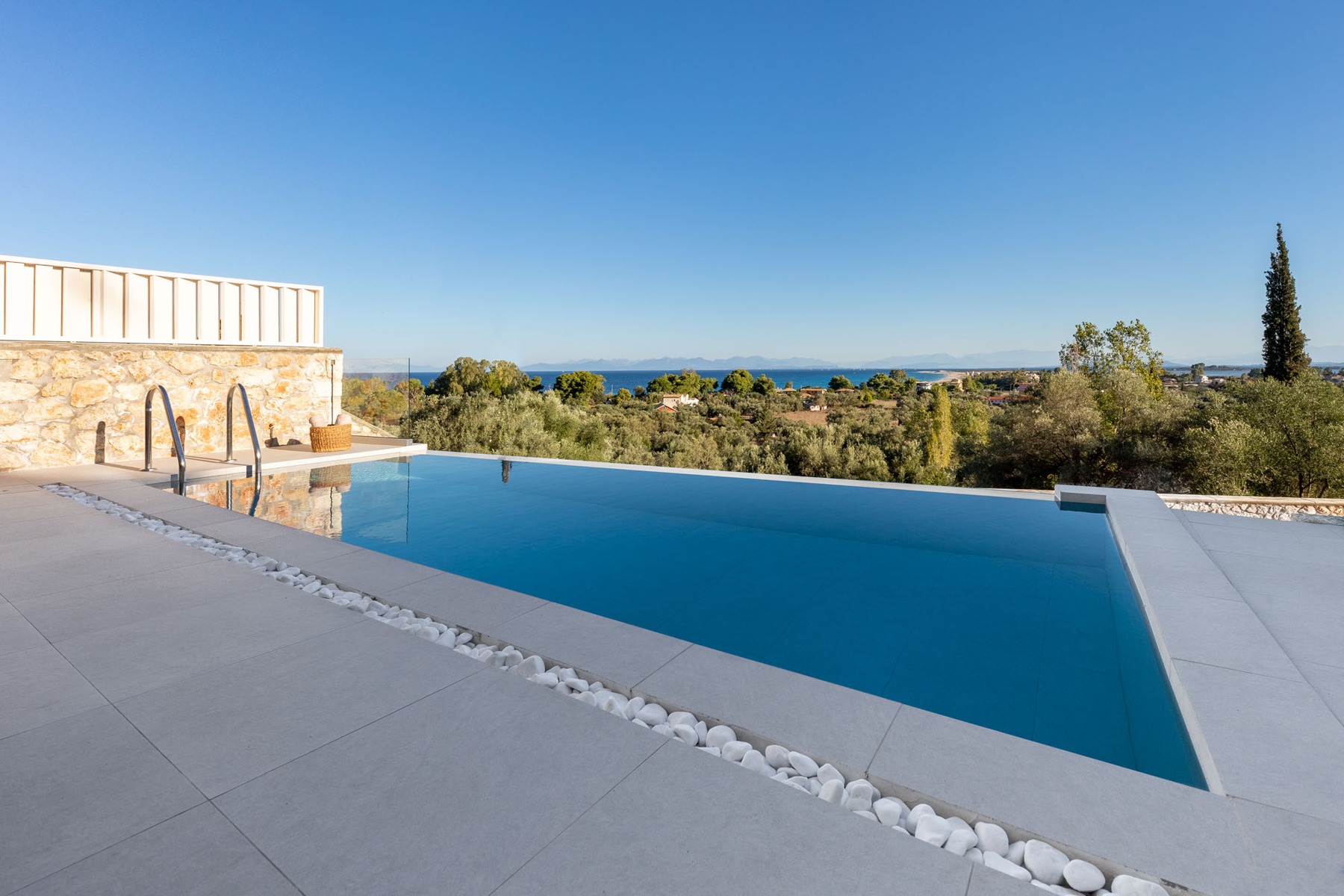 z luxury villa bita lefkada greece swimming pool sea view tree