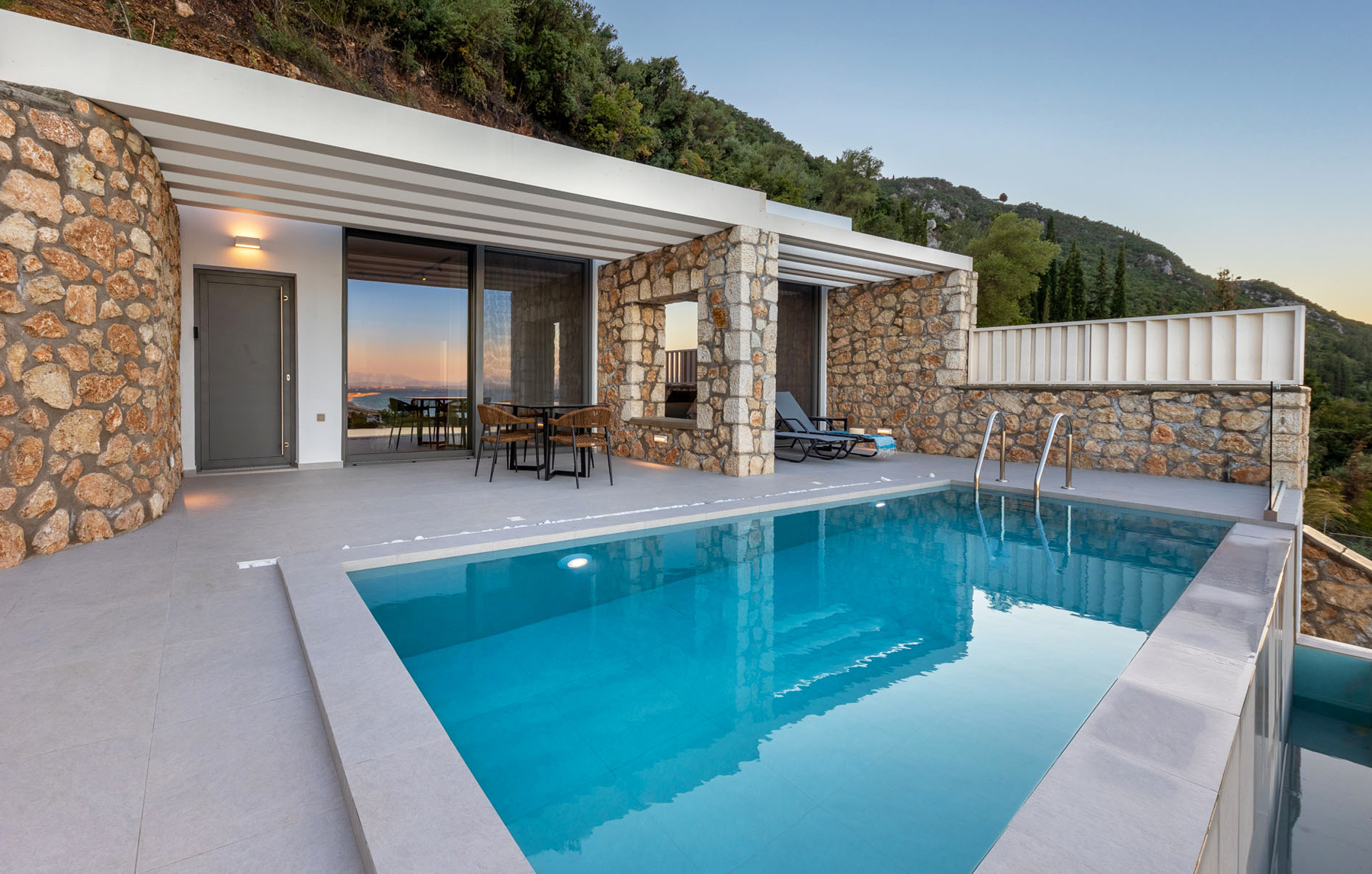 z luxury villa bita lefkada swimming pool outdoor sitting area dining area