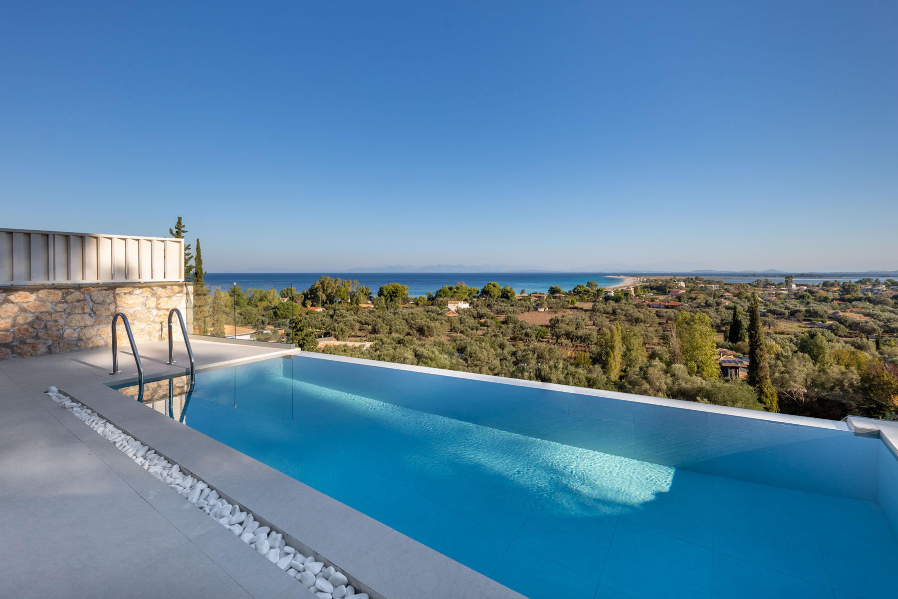z luxury villa bita lefkada swimming pool sea view trees day relaxing