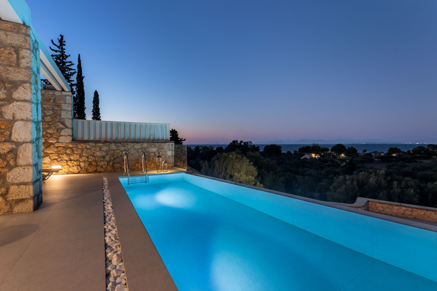 z luxury villa bita swimming pool night sea view