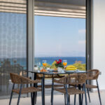 z luxury villa delta lefkada greece outdoor table breakfast chairs