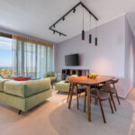 z luxury villa delta lefkada greece sitting area table living room tavle chairs tv sofa