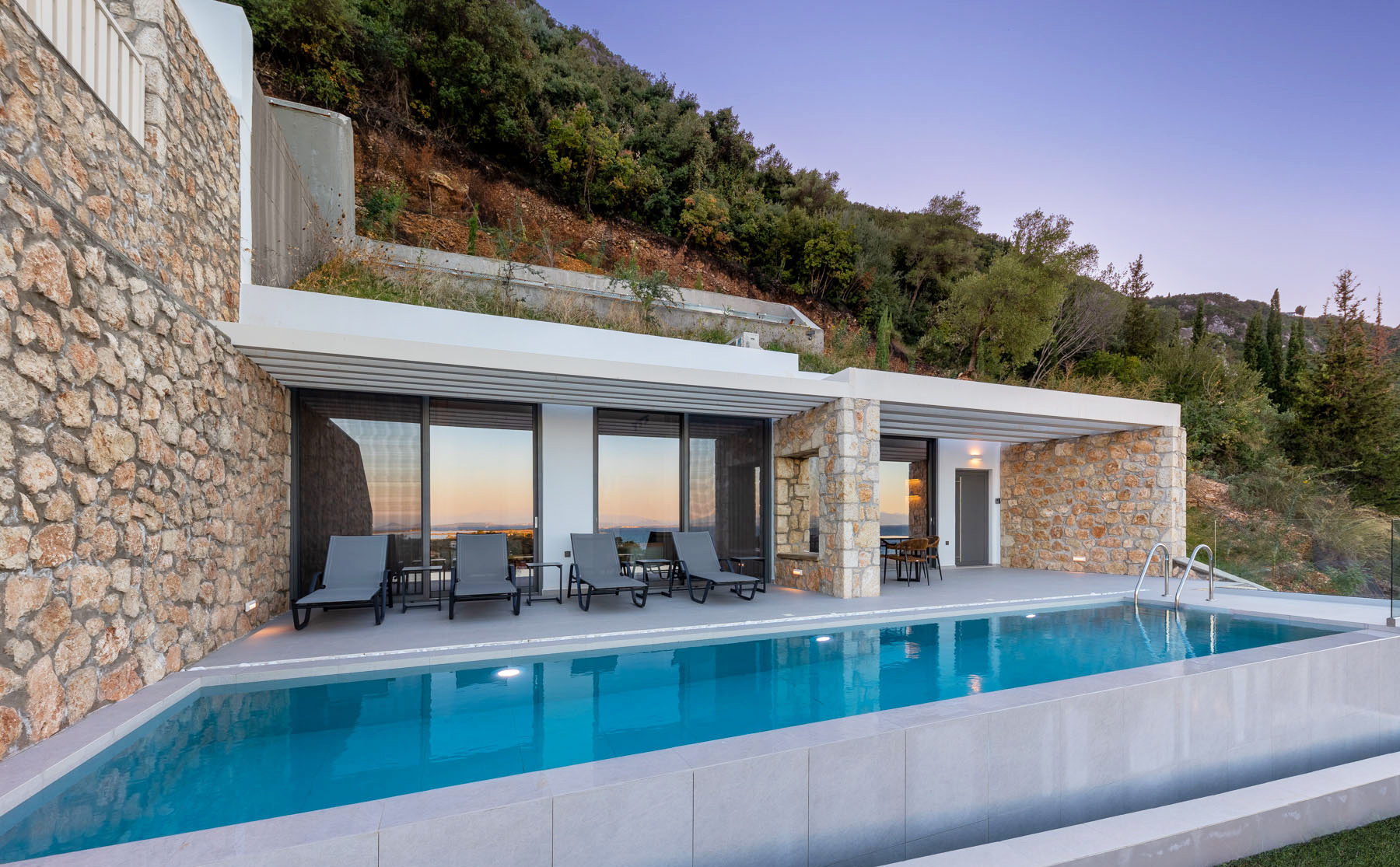 z luxury villa delta lefkada greece swimming pool building mountain