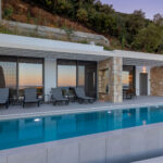 z luxury villa delta lefkada greece swimming pool outdoor sunset
