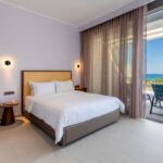 z luxury villa omega lefkada bredroom pillows balcony view