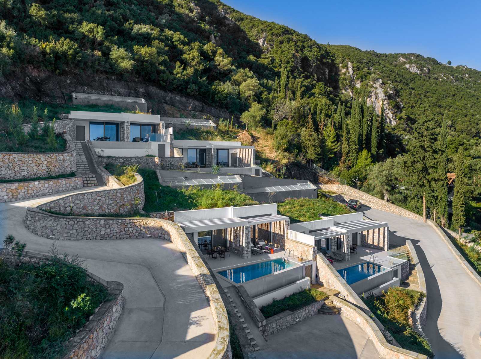 z luxury villa omega lefkada buildings mountain landscape poperty