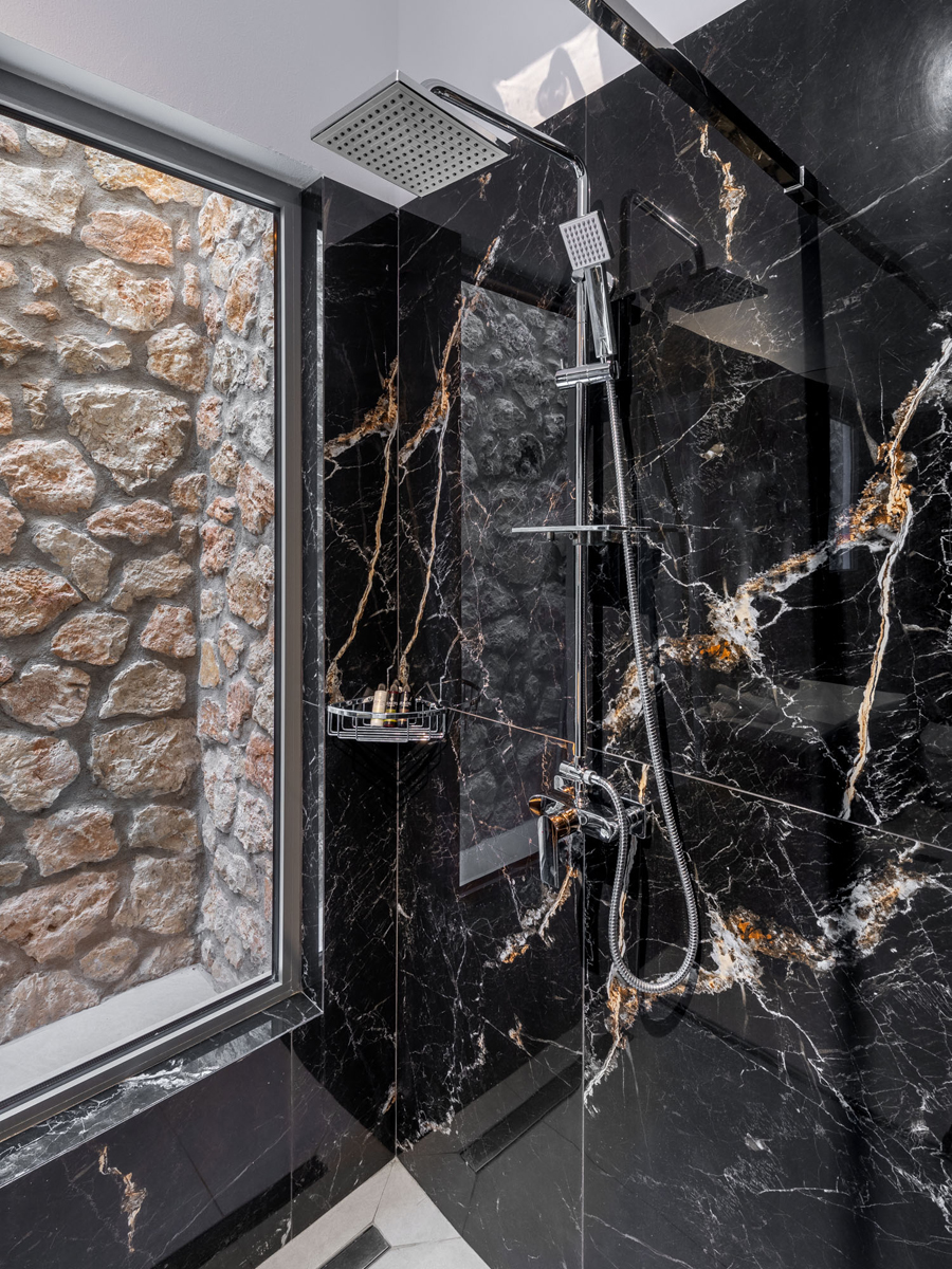 z luxury villa omega lefkada shower marble shampoo window