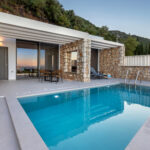z luxury villa omega lefkada swimming pool outdoor sitting area dining area