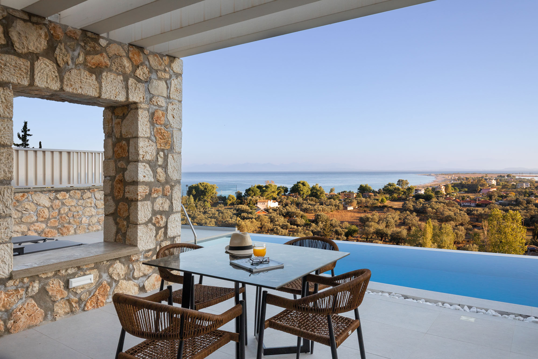 z luxury villa omega lefkada swimming pool view table outdoor area
