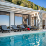 z luxury villa alpha lefkada greece outside beach chairs swimming pool