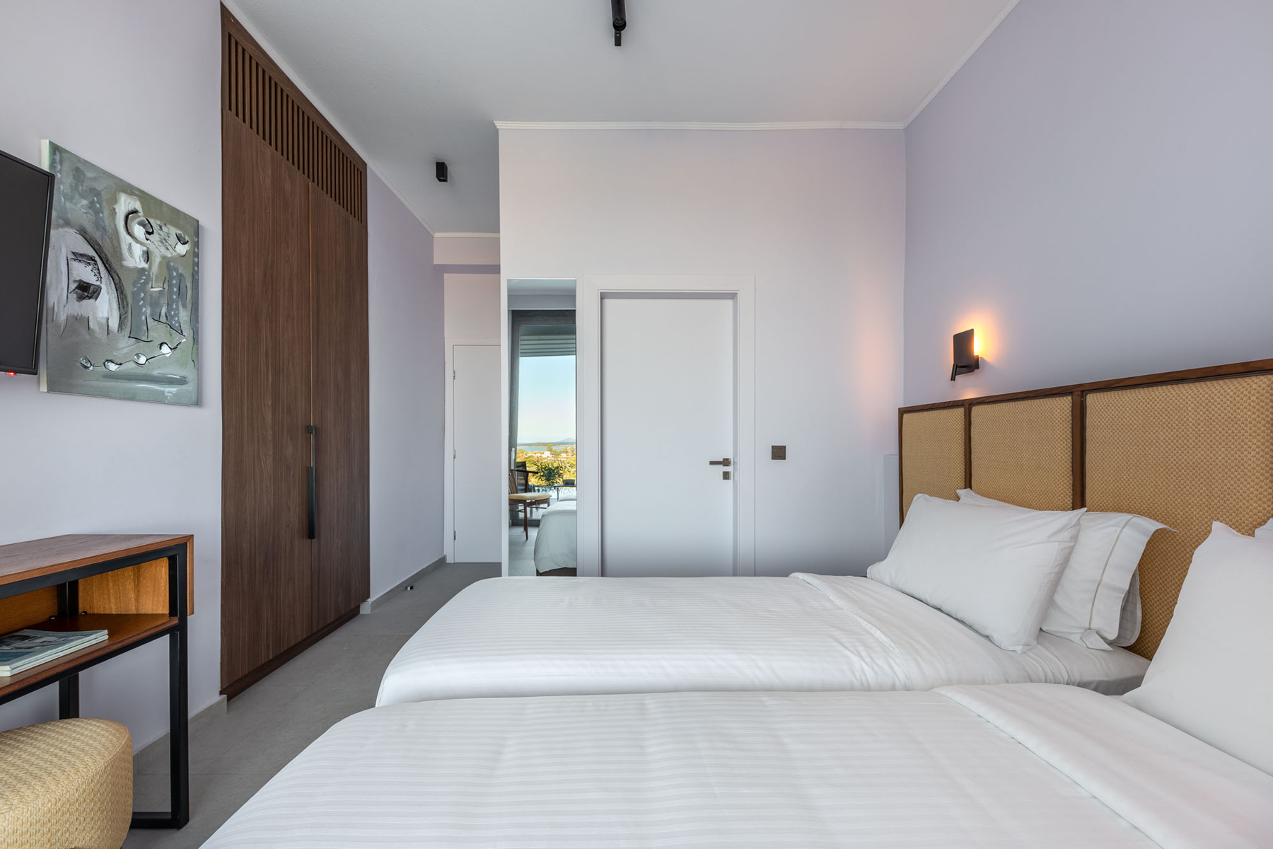 z luxury villa alpha lefkada greece single beds bedroom tv