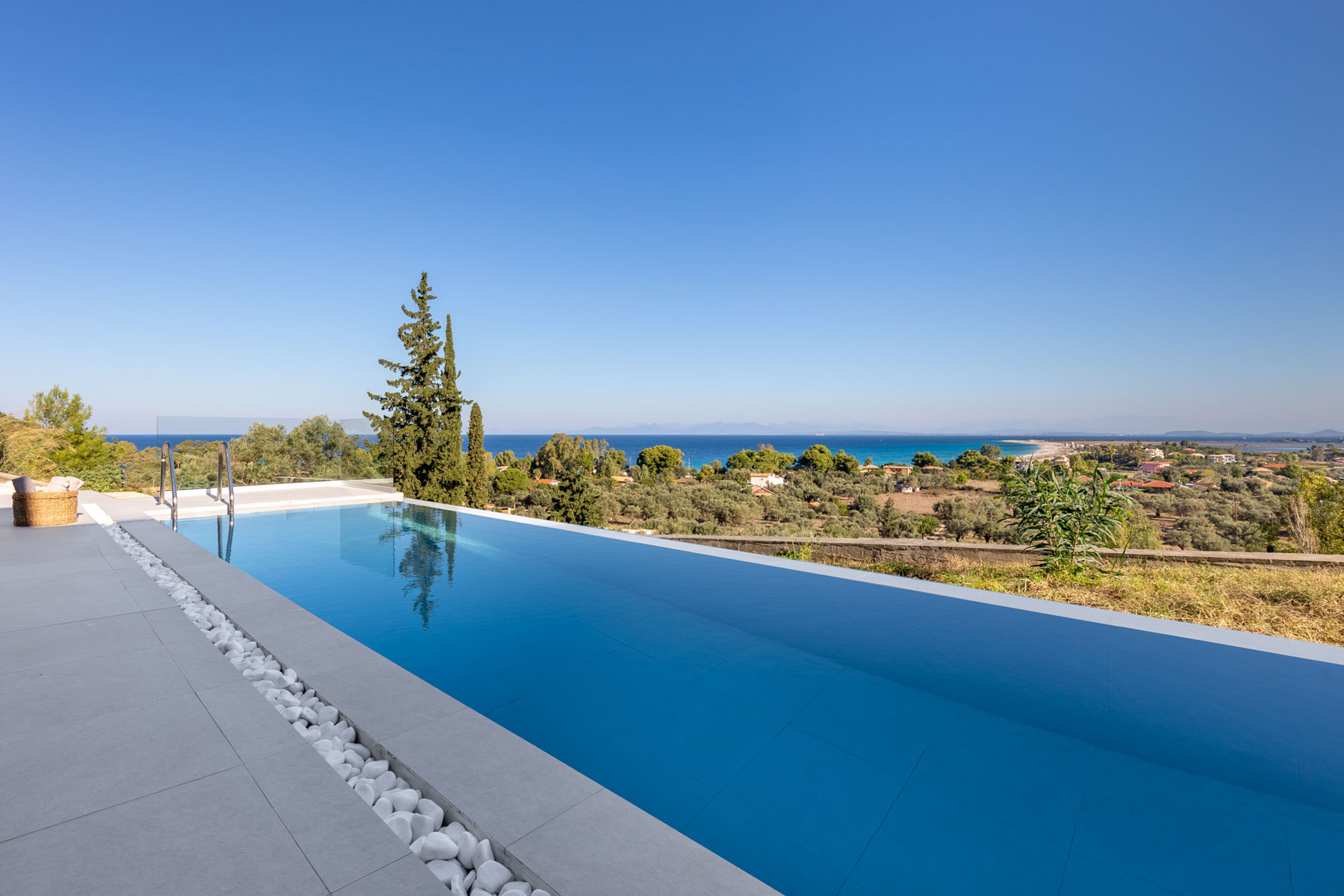 z luxury villa alpha lefkada greece swimming pool sea view trees